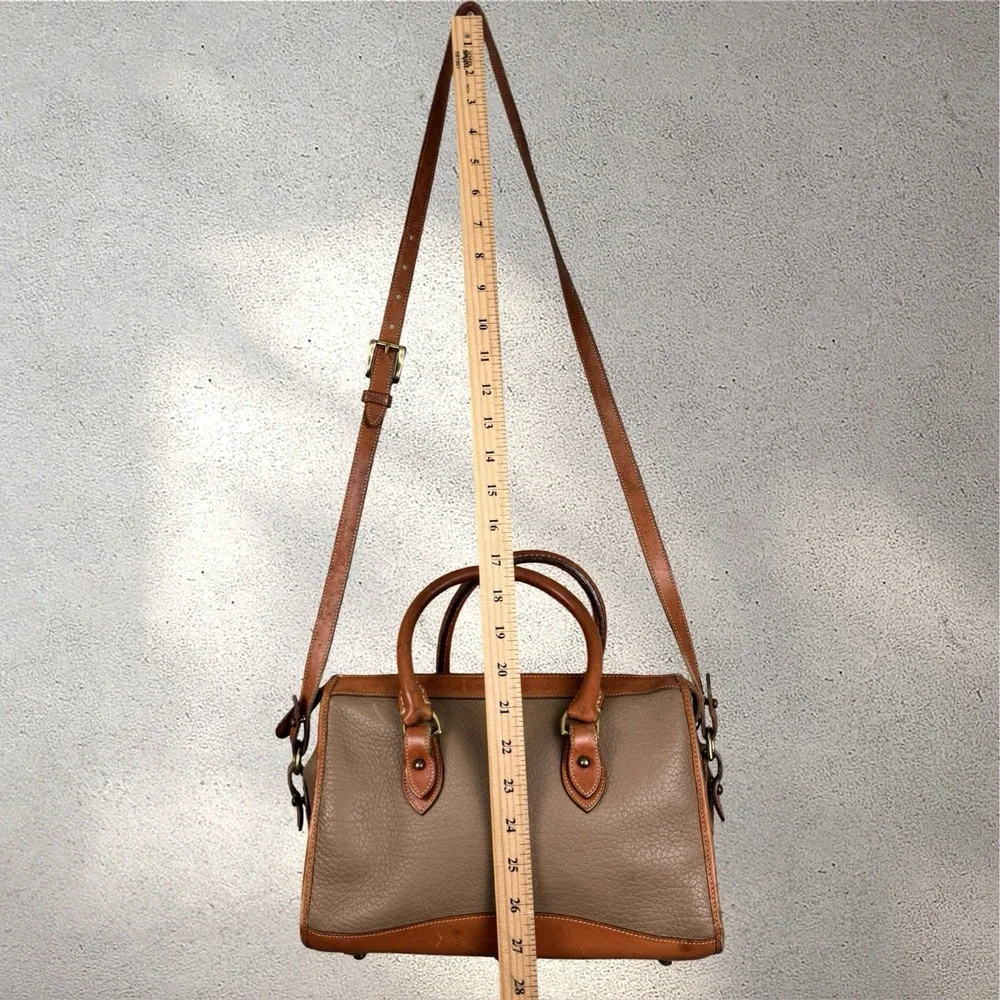 Vintage 80s Dooney &‎ Bourke All Weather Leather Boston Satchel Bag Made in US